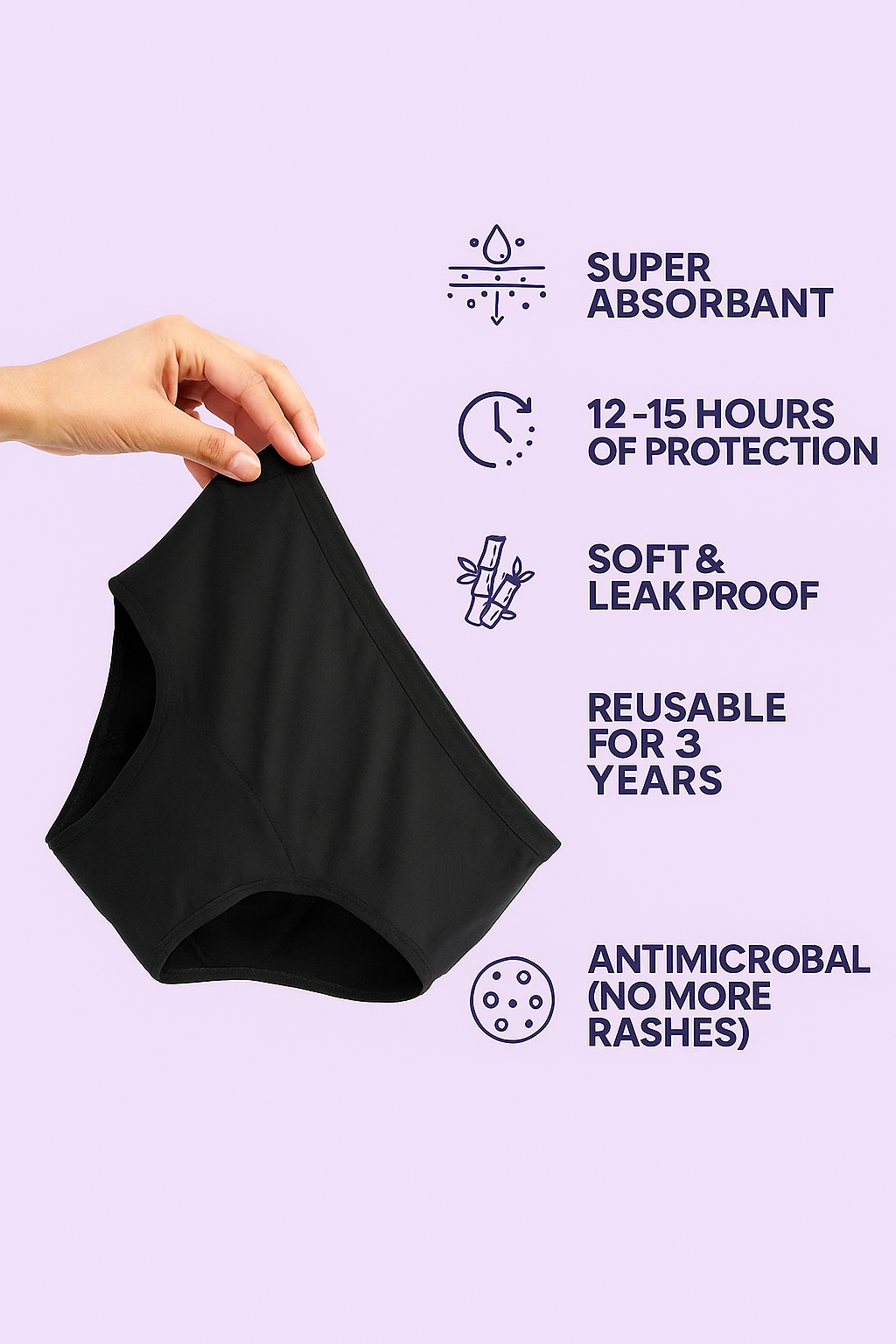 4-Layer Leak-Proof Period Panty - Soft Cotton, Reusable
