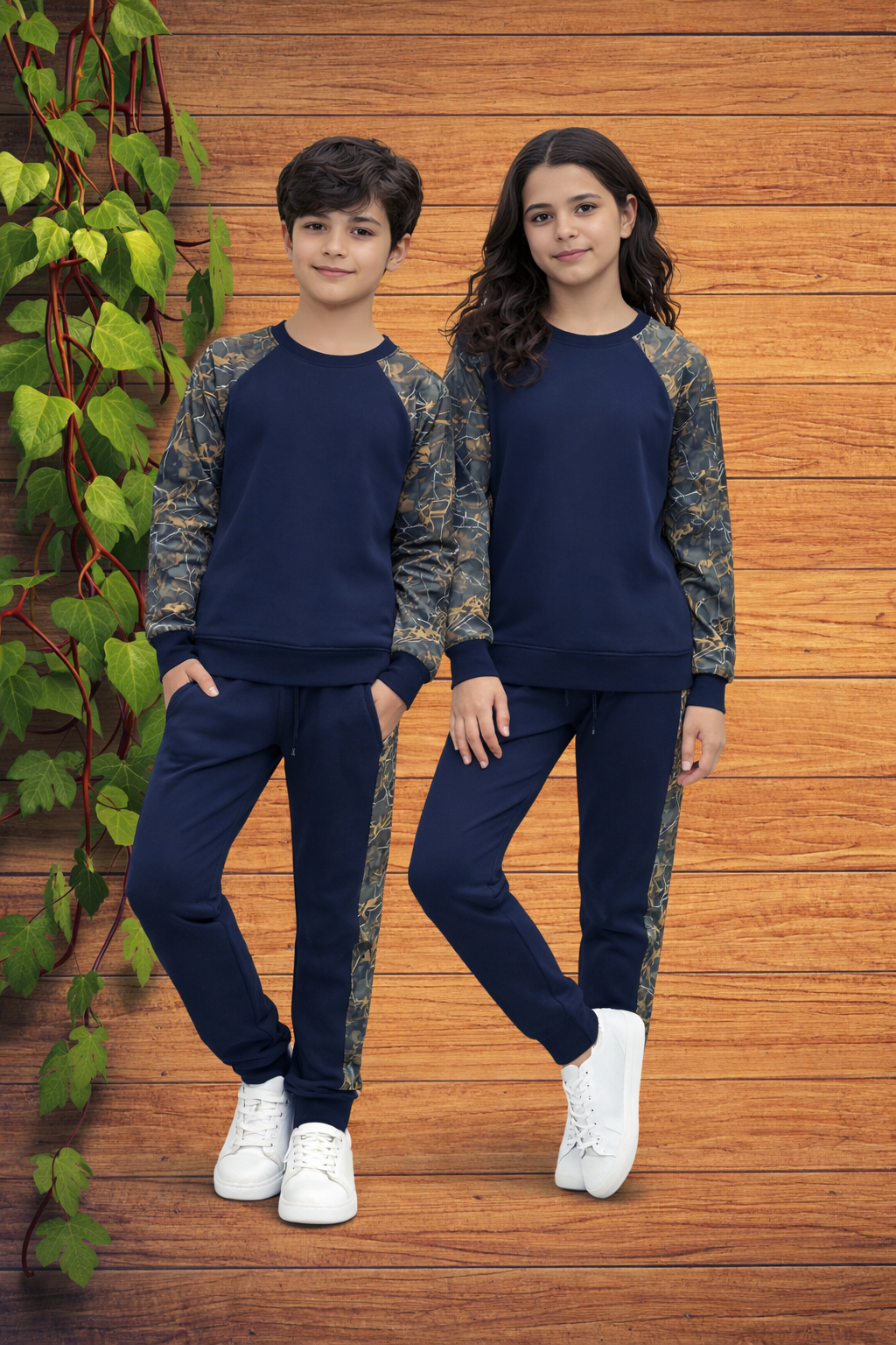 Kids Fleece Crew Neck Sweatshirt with Trouser| Winter Wear | Regular Fit