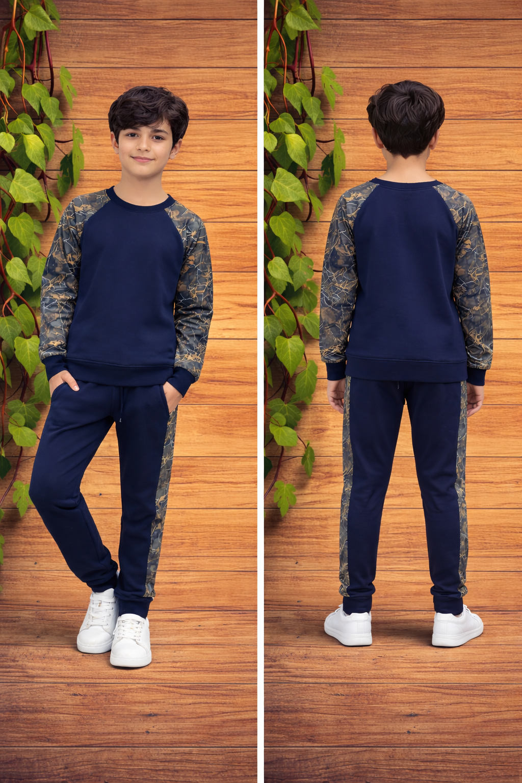 Kids Fleece Crew Neck Sweatshirt with Trouser| Winter Wear | Regular Fit